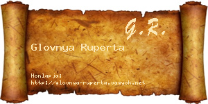 Glovnya Ruperta névjegykártya